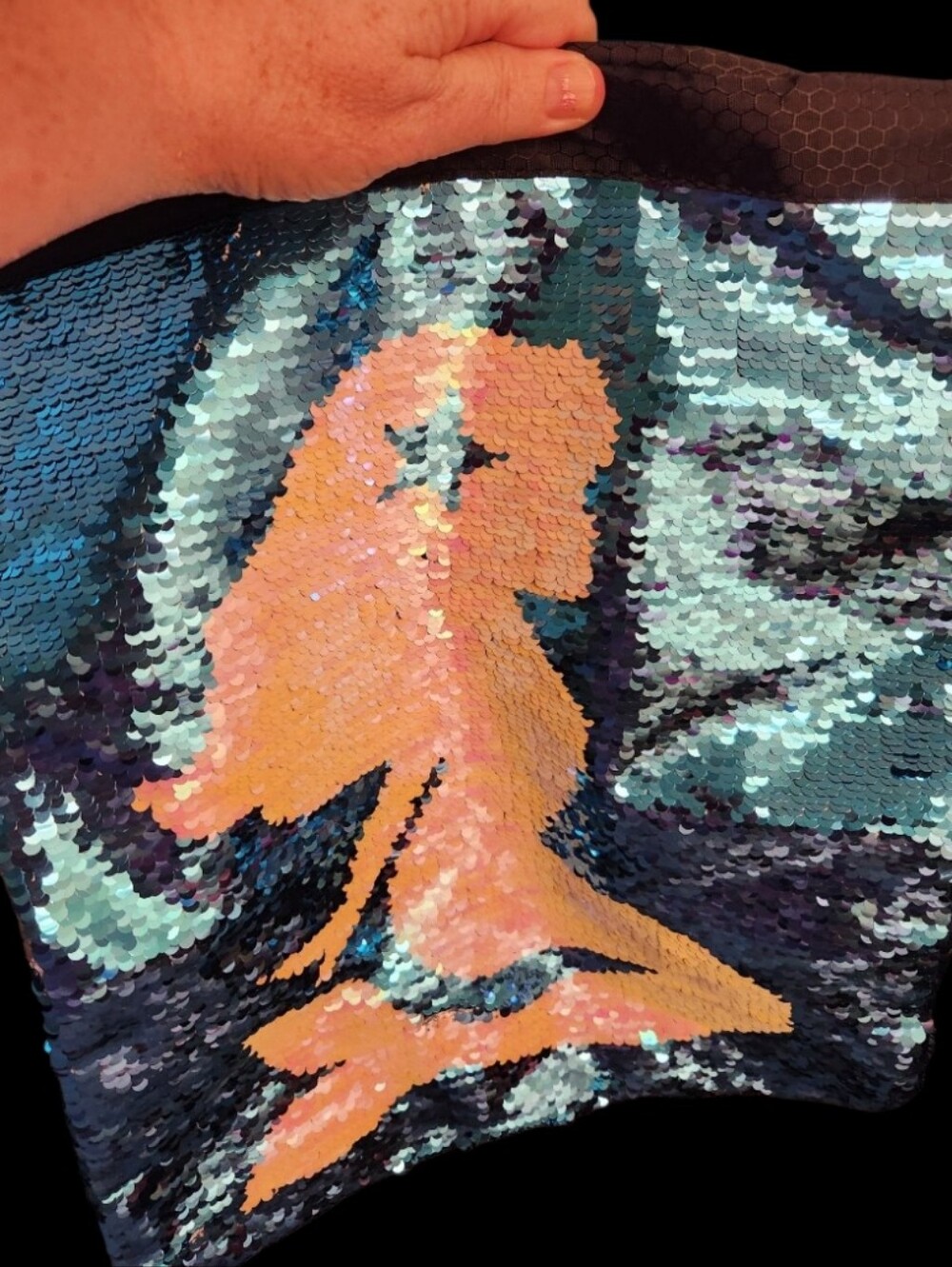 Sequin Mermaid Drawstring Backpack Tote ■ NBNT☆